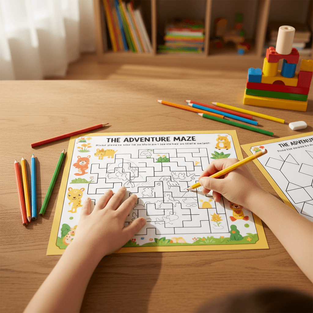 Child working on a puzzle